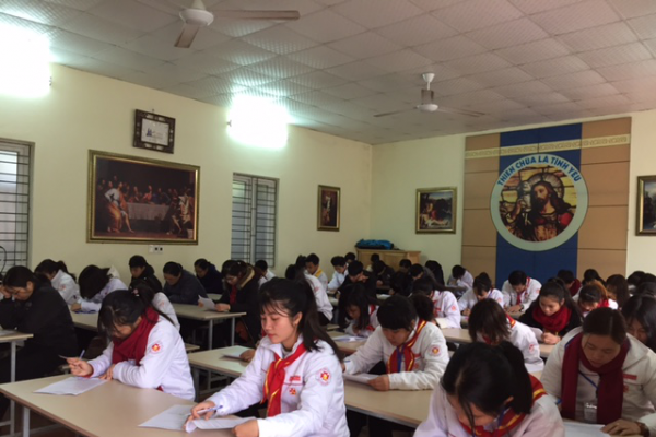 Lớp Bồi dưỡng Giáo lý viên miền Hưng Yên tổ chức thi kết thúc học kỳ I - 2018